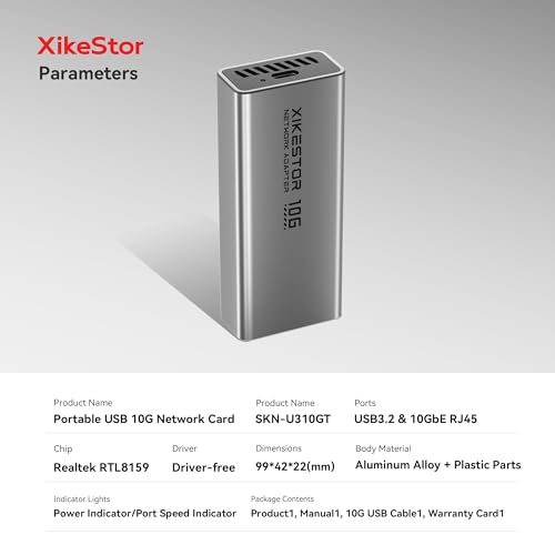 USB C to Ethernet Adapter Plug and Play 10Gb RJ45 Network Card | (Thunderbolt 5/4/3 USB4 Compatible) Aluminum Cooling Case, Fanless Silent, Realtek RTL8159, ~9.7Gb on Windows, ~6Gb on macOS - color: USB C to 10Gb RJ45