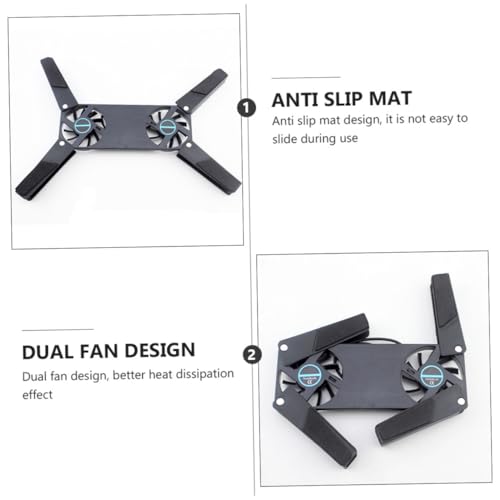 2PCS Laptop Cooler Pad with Dual Fans USB Powered Quiet Cooling Stand Anti-Slip Mat Compatible with All Laptop for Gaming and Work