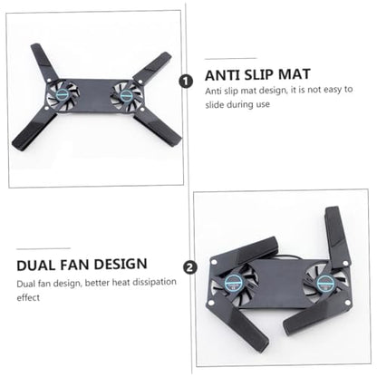 2PCS Laptop Cooler Pad with Dual Fans USB Powered Quiet Cooling Stand Anti-Slip Mat Compatible with All Laptop for Gaming and Work