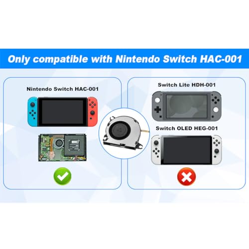 CPU Cooling Fan Replacement for Nintendo Switch HAC-001 NS 2017 Series Handheld Game Cooling Games Console Cooler BSB0405HAATTA BSB0405HA7NG 5V 0.33A 4PIN Gameing Console Cooling
