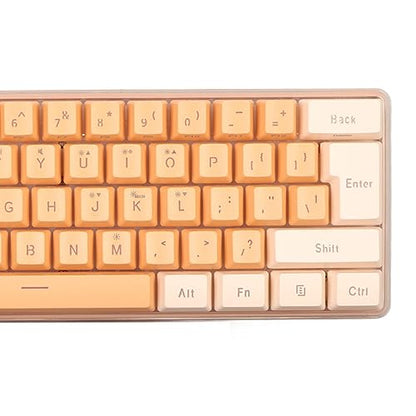 ZJchao Mini Keyboard, Gaming Keyboard 60 Percent 61 Keys Keyboard Wired Gaming Keyboard RGB Imitated Mechanical Compact for Typist (Yellow Orange) - size: Yellow Orange