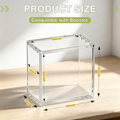 Clear Storage Bins,Booster Box Case with Magnetic Closure,Vertical Acrylic Display Case,5mm Thick Stackable Display Box for Card Collection Display(Booster Box Case,3 Pack) - size: Booster Box Case