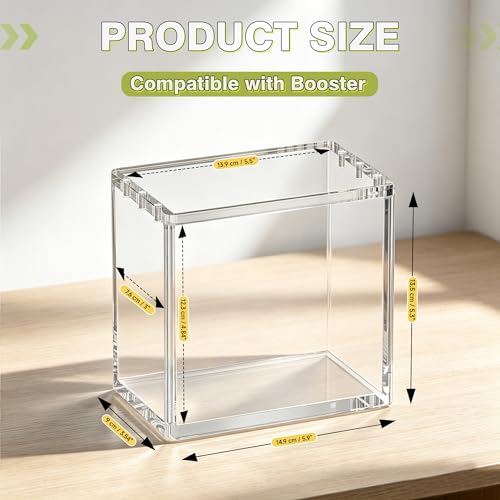 Clear Storage Bins,Booster Box Case with Magnetic Closure,Vertical Acrylic Display Case,5mm Thick Stackable Display Box for Card Collection Display(Booster Box Case,1 Pack) - size: Booster Box Case