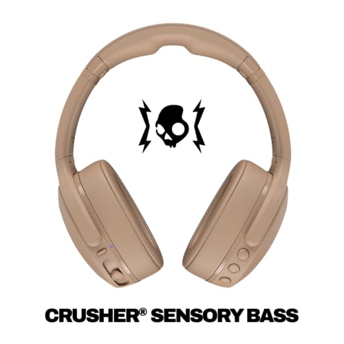 Skullcandy Crusher Evo Wireless Bluetooth Headphones with Multi-Sensory Bass, Noise Isolating Over-Ear Fit, Up to 40 Hours Battery, Microphone for iPhone Android - Primer - color: Primer