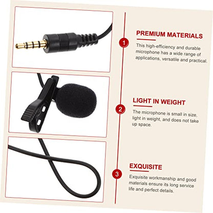 DECHOUS 2pcs Clip Microphone for Live Streaming USB Laptop Mic Journalist Interview Collar