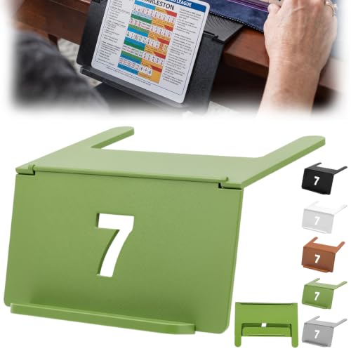 Mahjong Card Holder for Table,Mahjong Reference Card Display Holder,Foldable Desk Edge Scorecards Rack, Under-Mat Slide-in Stand Mahjong Table Accessories for American Mahjong Cards (Green)