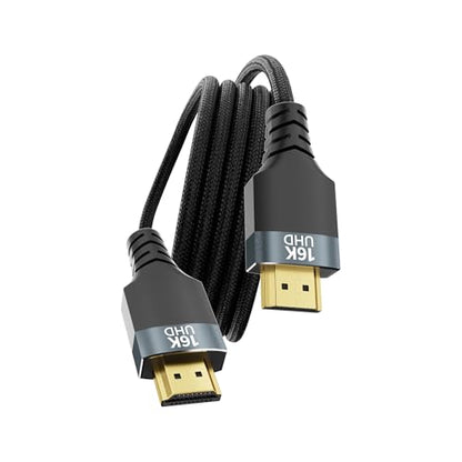 10 FT 96Gbps Ultra High Speed HDMI 2.2 Cable,Gold-Plated Connectors,Supports 8K@240Hz, 4K@240/480Hz, Dynamic HDR,eARC, DTS:X and HDCP 2.2 & 2.1, Compatible with PS5, Xbox,Gaming PC,Monitor - size: 10FT
