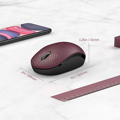 seenda Wireless Mouse for Laptop, 2.4G Noiseless Mouse with USB Receiver - Optical Tracking Portable Computer Mice for Chromebook, PC, Tablet, Windows System, 24 Months Battery Life - Red&Black - color: Red and Black
