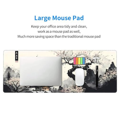 Japanese Mouse Pad, Large Japanese Desk Mat, XL Anime Gaming Keyboard Mat, Non-Slip Rubber Base, Big Extended Desk Protector for Home Office, 31.5”x11.8” - color: Cherry Blossom