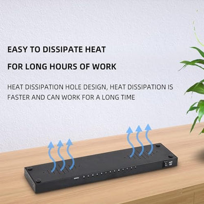 4K HDMI Splitter 1 in 12 Out, Powered HDMI Distributor Support 4Kx2K@30Hz Full HD for PC Laptop PS4 Xbox HDTV Office Home Teaching