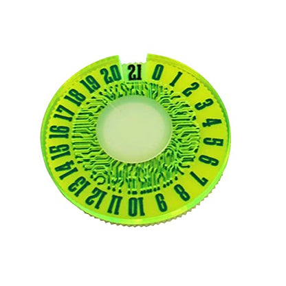 LITKO Life Counter Dials 0-21 | Compatible with MTG & D&D | Multi-Color | Set of 4 — pink, yellow, bronze & green | 40mm round, engraved patterns | Tracks HP, health & resources | UV-printed - color: Multi-color