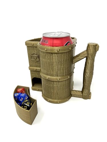 MunnyGrubbers - Mug Dice Tower - No Paint Odorless Insulated Cup Can Dice Tower - (Random 7PCS D20 Dice Set Included) - Dice Jail - Dice Holder - Dungeons and Dragons - DND Gift - (Bronze) - color: Bronze