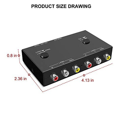 Dingsun 2 Port AV to HDMI Converter, RCA to HDMI Adapter Support 16:9/4:3 Compatible with WII, N64, PS2, VHS, VCR DVD Players etc - style: 2Port RCA to HDMI Converter