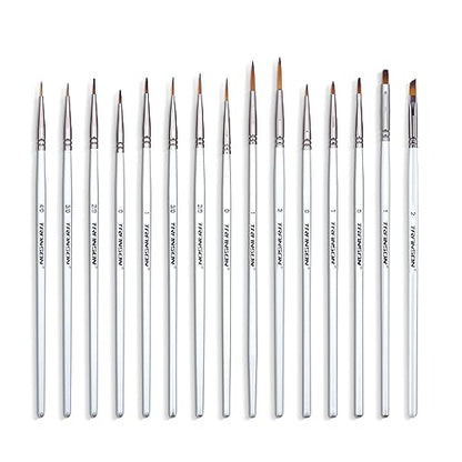 Transon Fine Detail Paint Brush Set 15pcs for Miniature Models Craft Painting Body Painting with Acrylic Gouache Watercolor Tempera and Oil Paint - size: 15 PCS