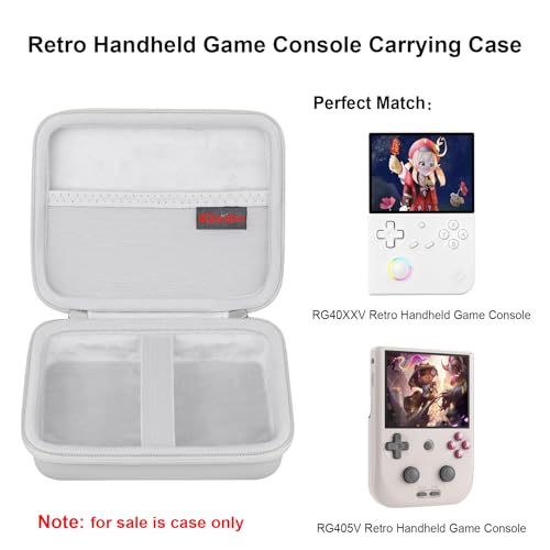 Elonbo Carrying Case for G350/ RG35XX Pro/ RG40XXV/ RG406V/ RG405V Retro Handheld Game Console, GiipGoop/ Voacle/ Anbernic Video Gaming Console Travel Storage Bag, Linux System Games Holder, Grey - color: Grey