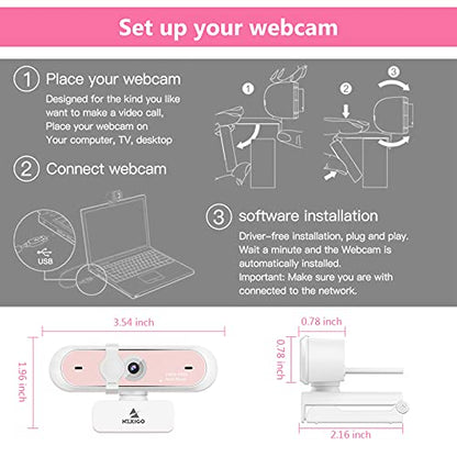 NexiGo N660P 1080P 60FPS Webcam with Software Control, Dual Microphone & Cover, Autofocus, HD USB Computer Web Camera, for OBS/Zoom/Skype/FaceTime/Teams/Twitch, Pink - size: 1080P 60FPS Webcam Pink