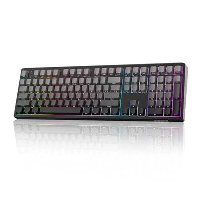 MechLands EPOMAKER TH108 Full Size Mechanical Keyboard, Wireless Gaming Keyboard, 8000mAh Battery, Creamy Gasket, 108 Keys, Hot Swap, Custom Driver, RGB Backlights (Black, Creamy Jade Switch) - color: Black, size: Creamy Jade Switch