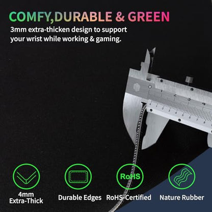 RGB Gaming Mouse Pad with Wireless Charging 15W, LED Mouse Mat 31.5 * 11.8 in, 10 Light Modes Extra Large Mousepad Non-Slip Rubber Base Computer Keyboard Mat for Gaming, MacBook, PC, Laptop, Desk - color: Black-D