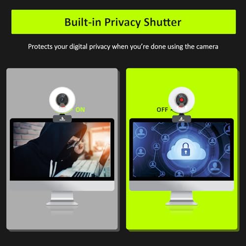 NexiGo N960E 1080P 60FPS Webcam with Light, Software Included, Fast AutoFocus, Built-in Privacy Cover, USB Web Camera, Dual Stereo Microphone, for Zoom Meeting Skype Teams Twitch - style: Webcam with Light