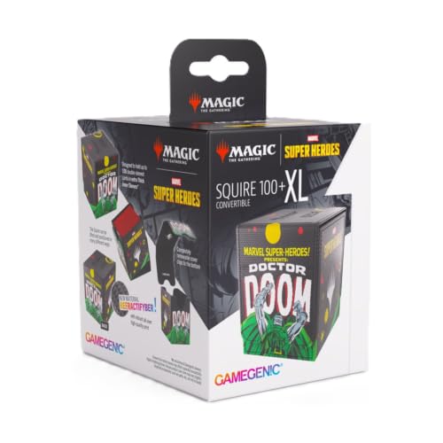 Magic: The Gathering Doctor Doom & Spider-Man Squire 100+ XL Deck Box | Gamegenic Marvel Super Heroes Premium Convertible MTG Card Storage for 100+ Double-Sleeved Cards
