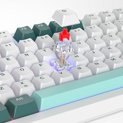 Owpkeenthy 75% Gaming Keyboard, Forest, 82 Key Wired Mechanical - color: Forest/Red Switch