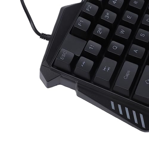 Pomya One Handed Gaming Keyboard 35 Keys RGB Backlit, Ergonomic Wired Gaming Keypad with Wrist Rest, USB Plug and Play Mini Keyboard for PC Laptop