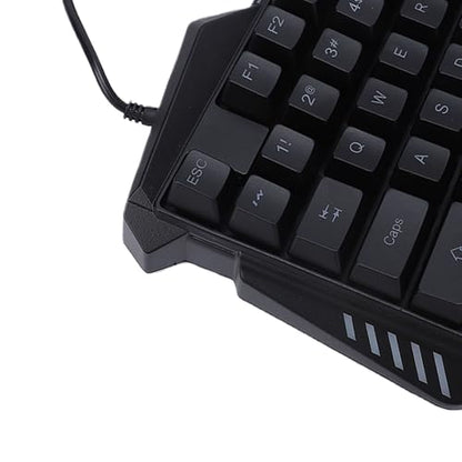 Pomya One Handed Gaming Keyboard 35 Keys RGB Backlit, Ergonomic Wired Gaming Keypad with Wrist Rest, USB Plug and Play Mini Keyboard for PC Laptop