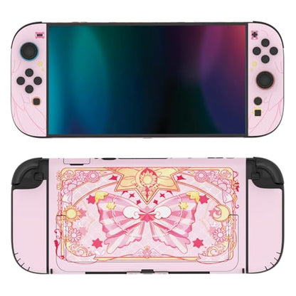 PlayVital for Nintendo Switch 2 Skin Full Set (2-Pack) - Protective Vinyl Decal Stickers for Switch 2 Console, Handle Grips & Dock | No Residue, Anti-Scratch - Magic Wings Pink - color: Magic Wings Pink
