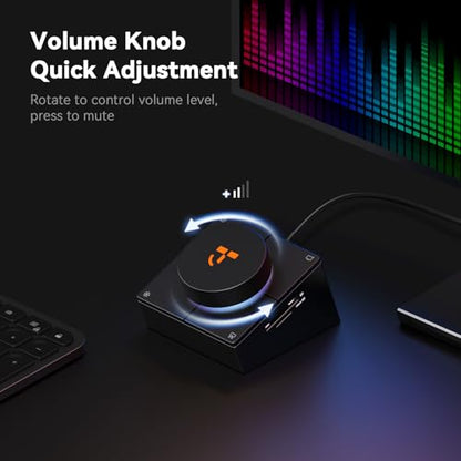 TobenONE 10-in-1 USB C Hub with Shortcut Keys, Volume Knob, 4K HDMI | 100W PD, 3 USB, Ethernet, Audio, SD/microSD, Laptop Dock for MacBook, Windows, Chrome, iPad
