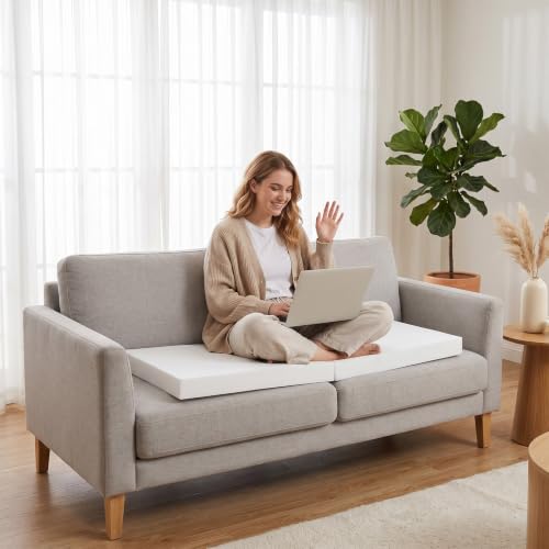 Frienda 2 Pack 2" x 16" x 17"Upholstery High Density Foam Cushion Replacement Square Cut to Size Foam Couch for Chair Couches Padding Shipping Packing DIY Cosplay Projects(White) - color: White, size: 2" X 16" X 17", style: Square