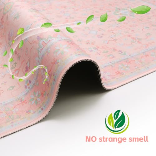 Baziabbo Pink Floral Desk Mat,XXL Extended Big Mouse Pad,Gaming Mousepad with Stitched Edge,Non-Slip Rubber Base Keyboard Desk Pad for Home Office Study Game - color: A-Pink Floral