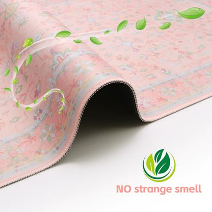 Baziabbo Pink Floral Desk Mat,XXL Extended Big Mouse Pad,Gaming Mousepad with Stitched Edge,Non-Slip Rubber Base Keyboard Desk Pad for Home Office Study Game - color: A-Pink Floral