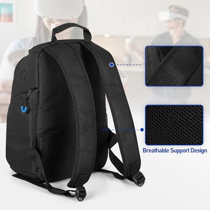 PGmoon Carrying Bag Compatible with Oculus Meta Quest 2/Quest 3/Quest 3S | Travel Backpack Case with Lots of Space for Accessories (Patent Design)