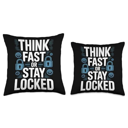 Escape Room Game Lockpicking Puzzle Room Exit Game Throw Pillow - size: 16x16