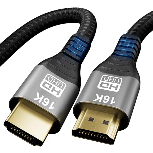 16K 10K 8K HDMI 2.2 Cable 3.3FT, 96Gbps Ultra High Speed HDMI Braided Cord, Support 16K@60Hz 8K@60Hz 4K@120Hz eARC HDCP 2.2&2.3 HDR10+ Dolby for PS5 PlayStatio5 Xbox Series X Apple TV 4K - size: 1M/3.3Feet