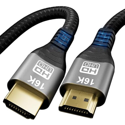 16K 10K 8K HDMI 2.2 Cable 3.3FT, 96Gbps Ultra High Speed HDMI Braided Cord, Support 16K@60Hz 8K@60Hz 4K@120Hz eARC HDCP 2.2&2.3 HDR10+ Dolby for PS5 PlayStatio5 Xbox Series X Apple TV 4K - size: 1M/3.3Feet