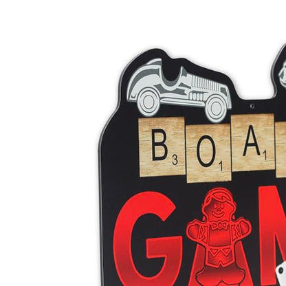 Hasbro Board Game Master Metal Sign | Fun Game Room Wall Decor Featuring Scrabble, Monopoly and Candy Land - color: Black