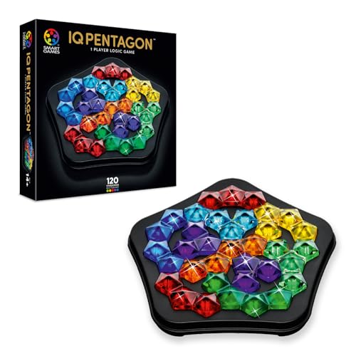 SmartGames IQ Deluxe: Pentagon - the New IQ Series from SmartGames Featuring 120 Challenges in a Deluxe Travel Case for Ages 14 - Adult