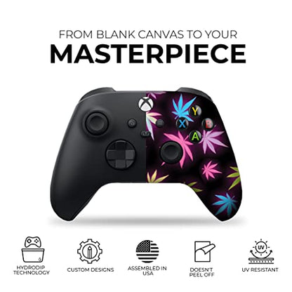DreamController Neon Weed Custom X-box Controller Wireless compatible with X-box One/Series X/S Proudly Customized in USA with Permanent HYDRO-DIP Printing(NOT JUST A SKIN) (MODDED) - color: Neon Weed, size: Modded - Front & Back Print