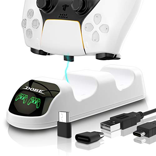 PS5 Controller Charger Station Dual Charging Dock - LED Indicator USB-C Stand with Overcharge Protection - Compact PlayStation 5 Charging Base for DualSense Controllers & Gaming Setup