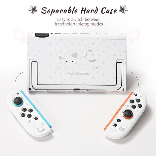GeekShare Slim Protective Case Compatible with Switch 2 (2025), Anti-Scratche and Shock-Absorption Dockable Hard Shell for Switch 2 Game Console - Angel Descended - color: Star Angel Cat