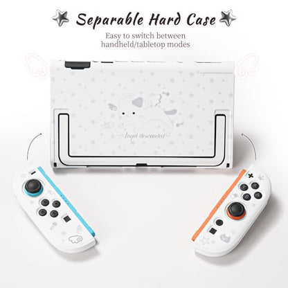 GeekShare Slim Protective Case Compatible with Switch 2 (2025), Anti-Scratche and Shock-Absorption Dockable Hard Shell for Switch 2 Game Console - Angel Descended - color: Star Angel Cat