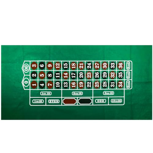 Roulette Table Top Felt Layout - 36" x 72" Rectangle Las Vegas Style Green Casino Poker Table Cover Mat, Great for Poker Game Night Events Theme Party Fundraisers & Gatherings - size: 36" x 72", style: Roulette