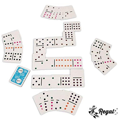 Regal Games - Double 9 Domino Playing Cards - Colored Dots Deck - Family-Friendly Domino Card Game - 2-8 Players - Ages 8+ - 55 Card Deck - 3.5” x 2.5” - color: Double 9 Dominoes