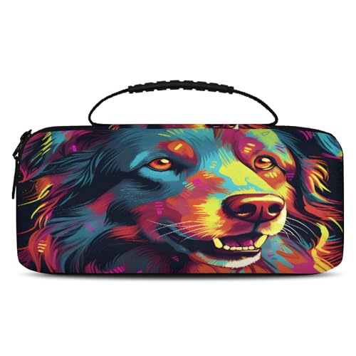 Adornori Colorful Dog Carry Case Compatible with Nintendo Switch 2, with 20 Games Cartridges, Dog Theme Portable Travel Carrying Case Pouch for Accessories & Games - color: Multicolor 15
