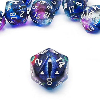 Bescon's Polyhedral Dragon Eye 20 Sides Dice 5pcs Set, Standard Size of 20MM - color: Dragon Eye D20 5pcs Set