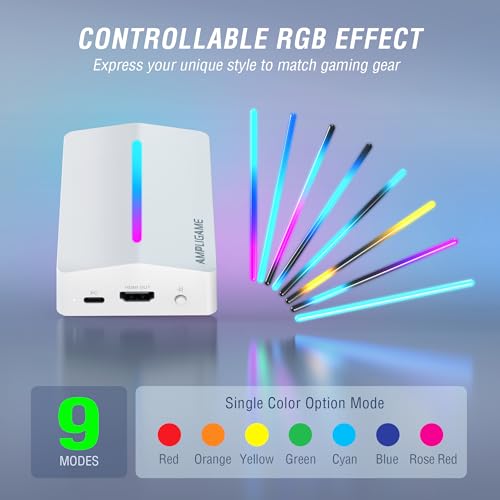 Fifine AmpliGame Gaming Capture Card USB 4K HDMI, 1080P Audio Video Capture Card for OBS Streaming with RGB, HDMI in/Out Compatible for Switch/XBOX/PS5/Computer-V3 White - color: White