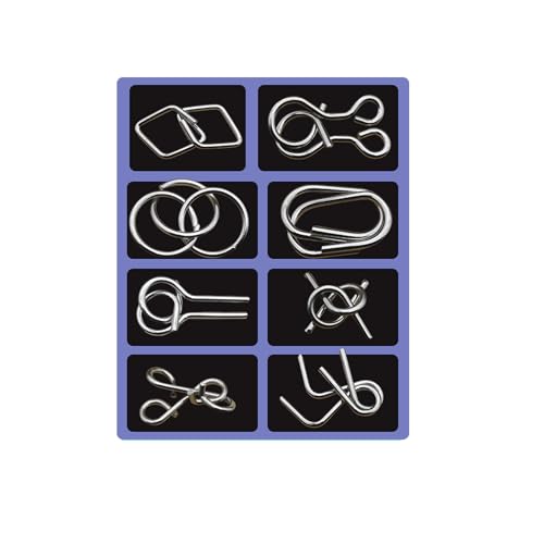 Metal Puzzle Solving,8/16/24/40Pcs 3D Interlocking Metal Wire Puzzles Set for Adults,Brain Teaser Puzzles IQ Logic Mind Games,Reverse Thinking Physics Mind Games for Party - color: Purple