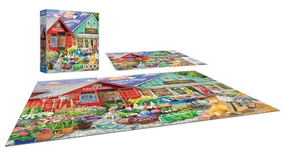 RoseArt Hobby Haven Greentree Garden Center 1000 Piece Jigsaw Puzzle | 19.25" x 26.625" Finished Size, Fully Interlocking Pieces, Bonus Poster Included, Made in USA - style: Greentree Garden Center