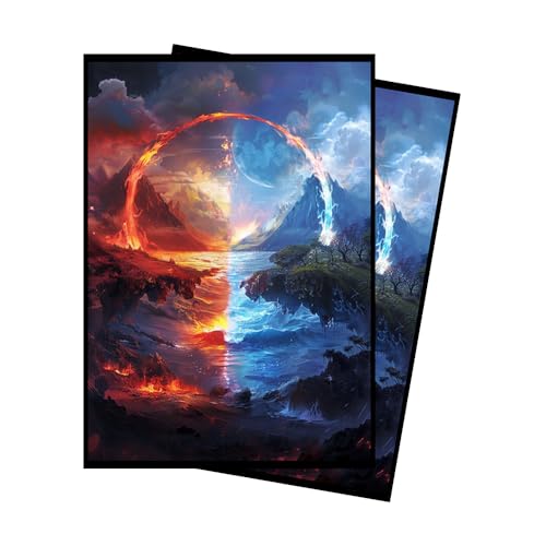Red Blue - MTG Card Sleeves, 104ct, Standard Size, Smooth | Perfect for Double Sleeving, Smudge Resistant Matte Back, Standard 66x92mm - Compatible with Magic The Gathering & TCG Cards - color: Red Blue